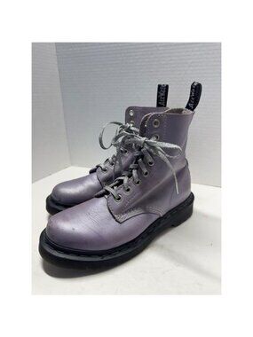 Dr. Martens 1460 Pascal Metallic Lavender Purple Glitter Lace Combat Boots 7